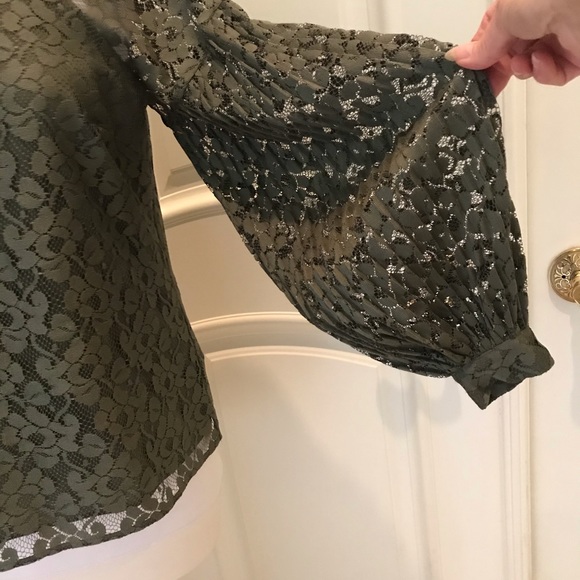Nwot Banana Republic olive green lace top - Picture 3 of 5